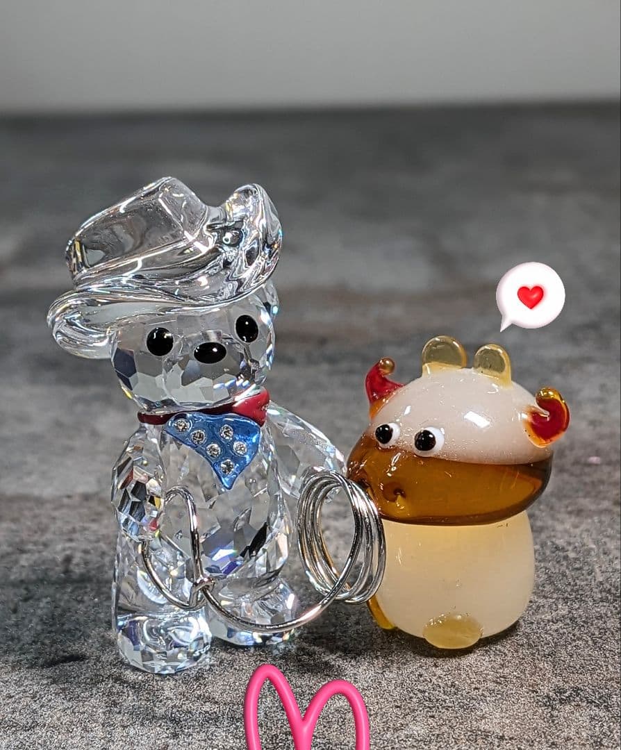 レア　スワロ　カウボーイ　牛セット　Swarovski　883413　クリスベア