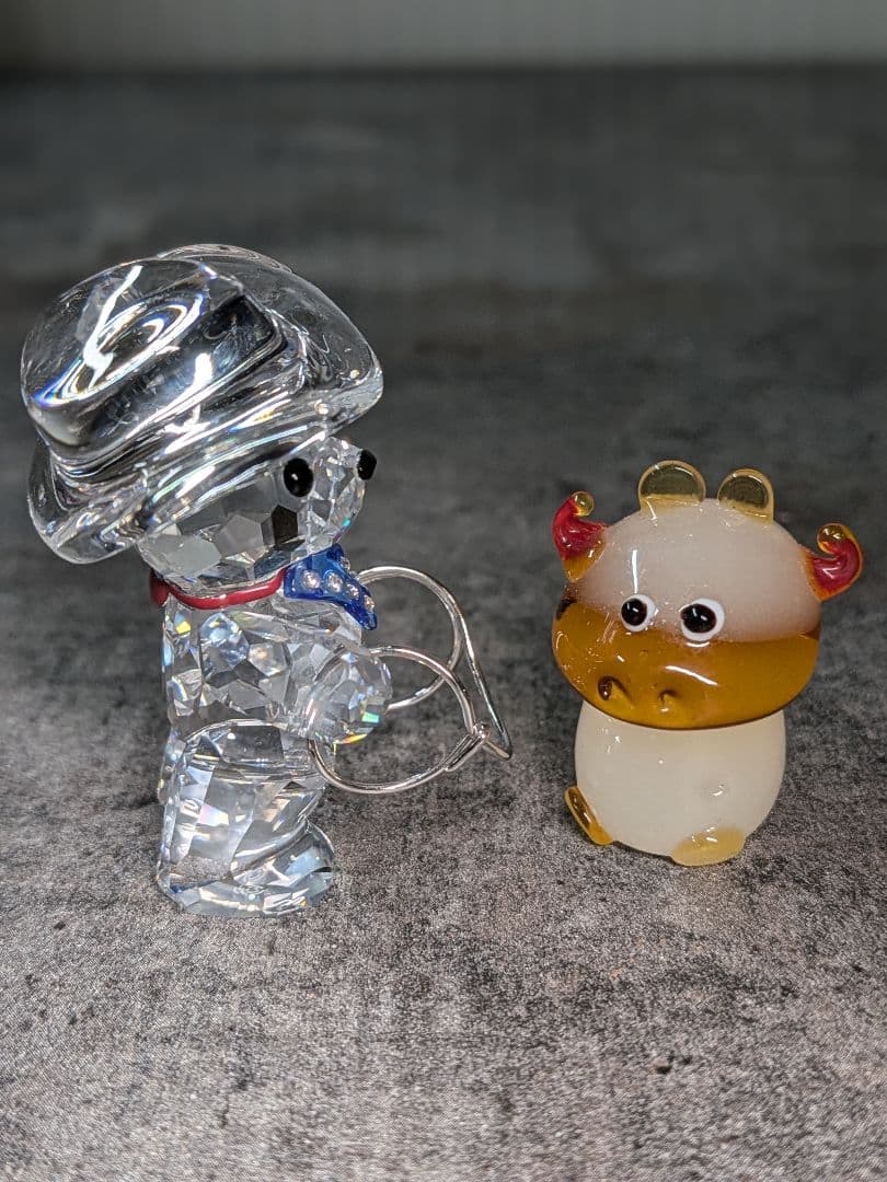 レア　スワロ　カウボーイ　牛セット　Swarovski　883413　クリスベア
