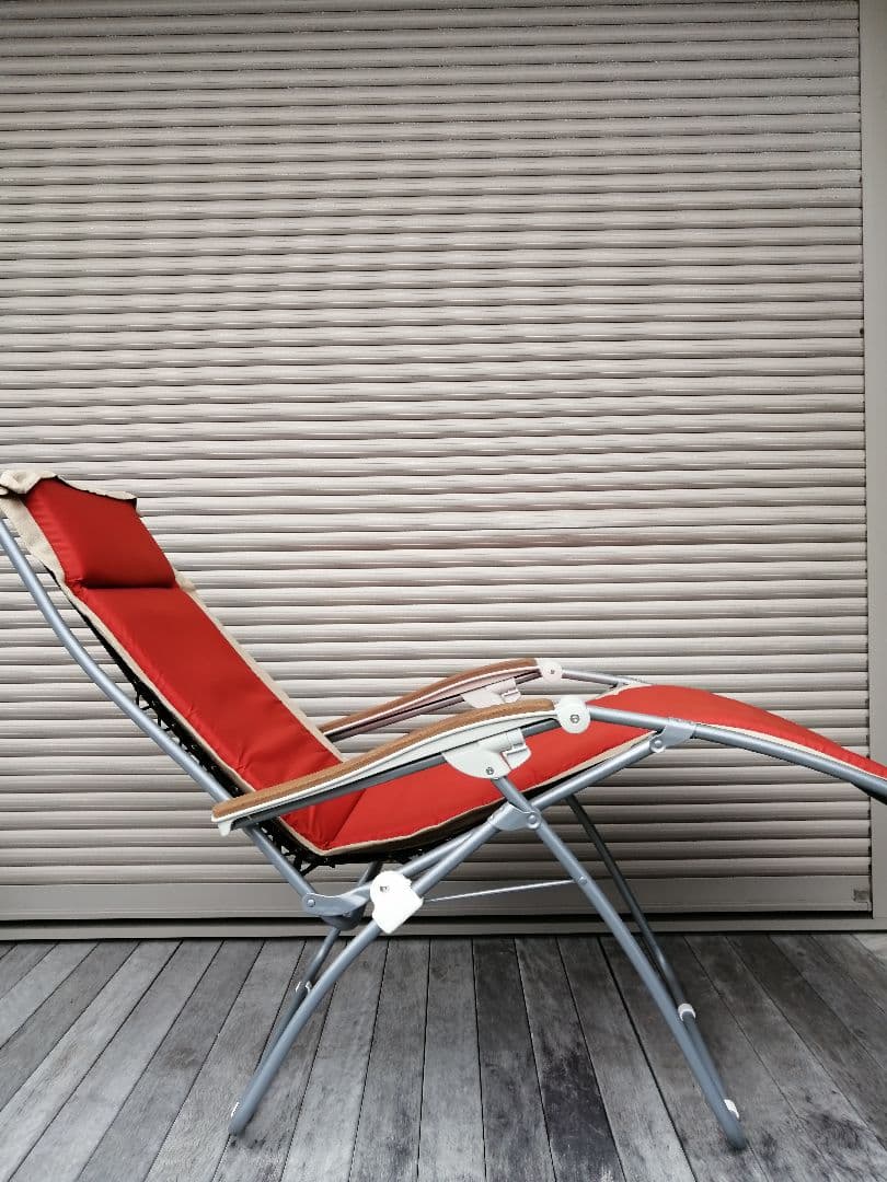 希少 ラフマ lafuma 無重力チェア 折りたたみリクライニングチェア 赤