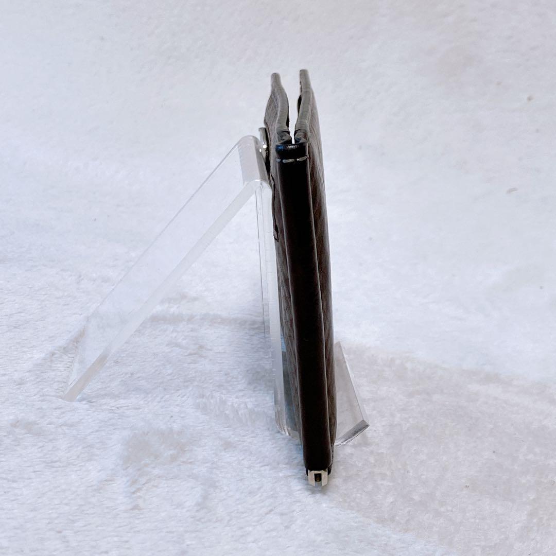 美品　土屋鞄　マネークリップウォレット　ダークブラウン　小銭入れ　カードポケット