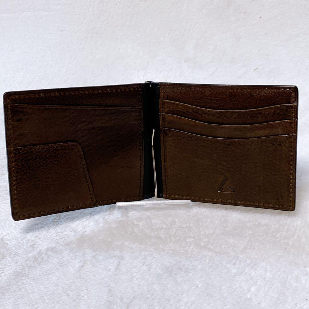 美品　土屋鞄　マネークリップウォレット　ダークブラウン　小銭入れ　カードポケット