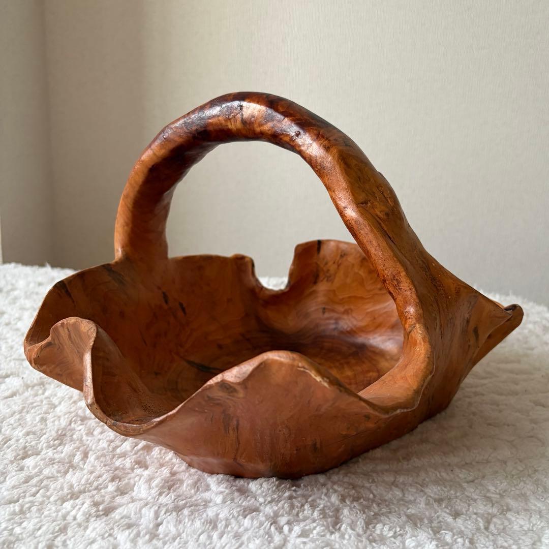 ウッドカービング バスケット