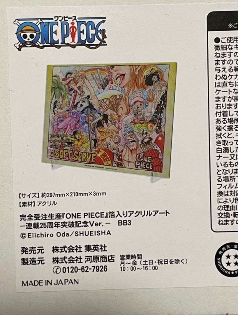 限定 ワンピース　箔入りアクリルアート 25周年　フィギュア