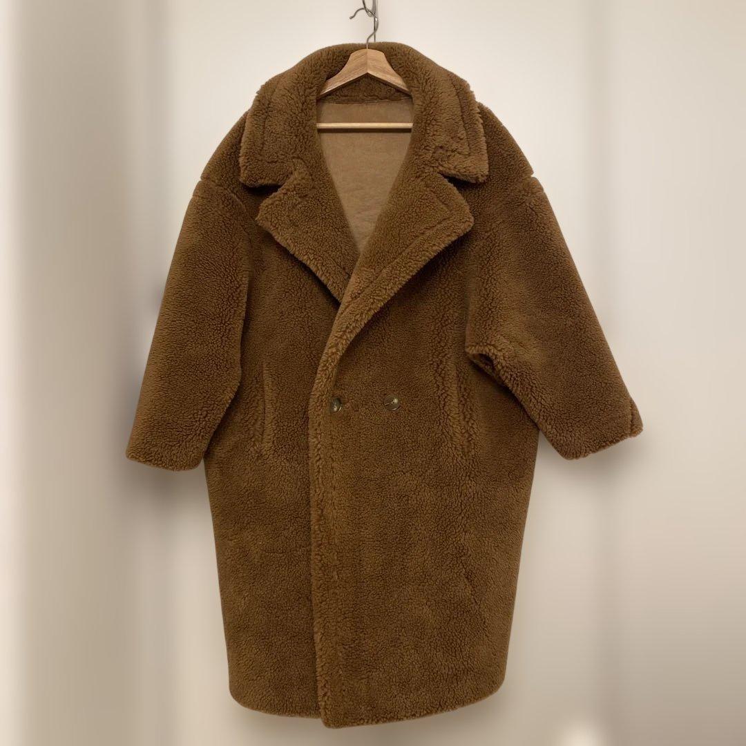 美品SAISON DE PAPILLON ロング ボアコートS