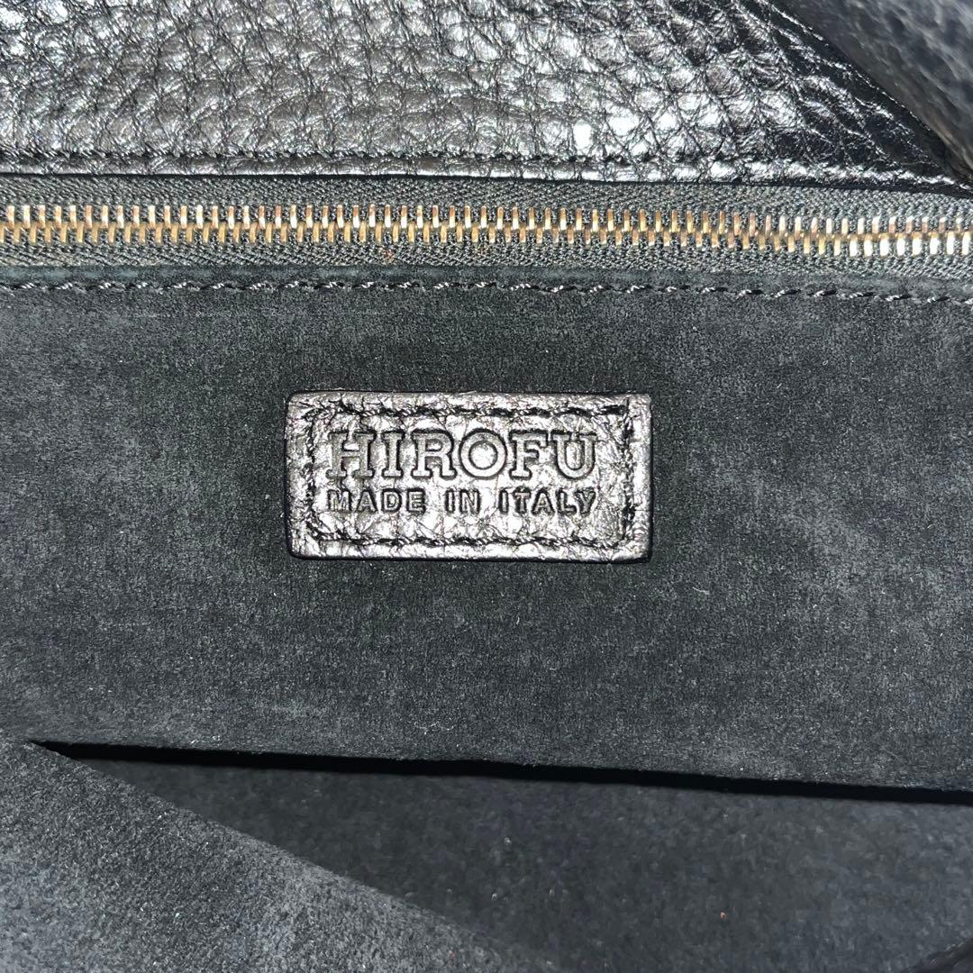 未使用級✨HIROFU ヒロフ　トートバッグ　ハンドバッグ　シボ革　ブラック