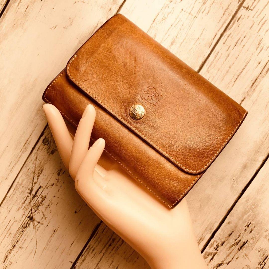 KOALAさま専用【ヴィンテージ感漂うヌメ革】3つ折り財布　本革　バイソン刻印