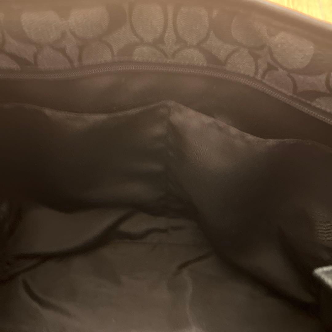 Coach トートバッグ ブラック/レッド ストライプ