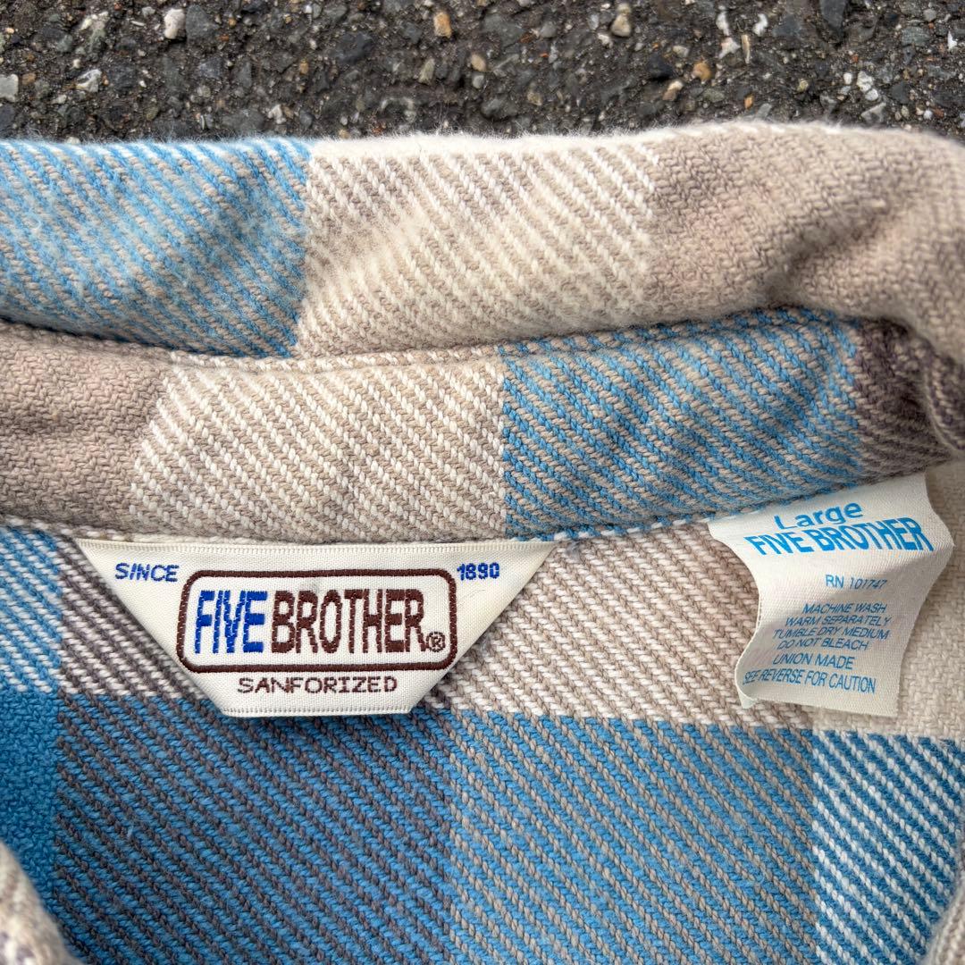 FIVE BROTHER ヘビーネルシャツ 70s 80s復刻　三角タグ