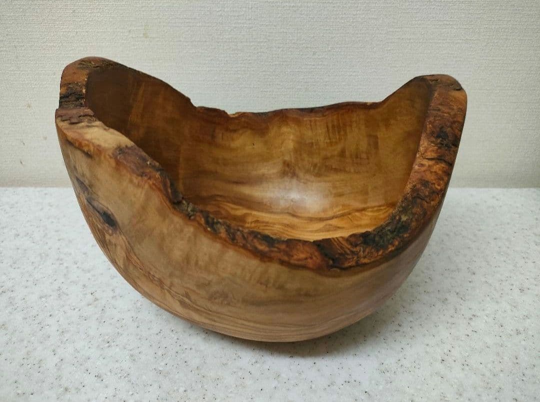 【訳あり】 手作り オリーブウッド サラダボウル 特大 チュニジア オーガニック