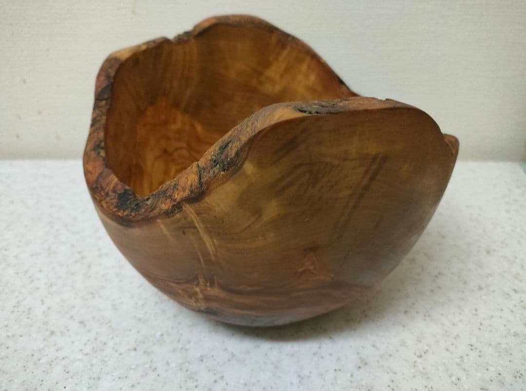 【訳あり】 手作り オリーブウッド サラダボウル 特大 チュニジア オーガニック