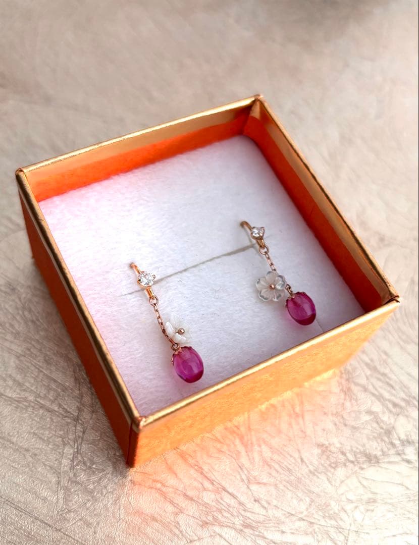 TAKE-UP pure いちごピアス　フックピアス　K10PG