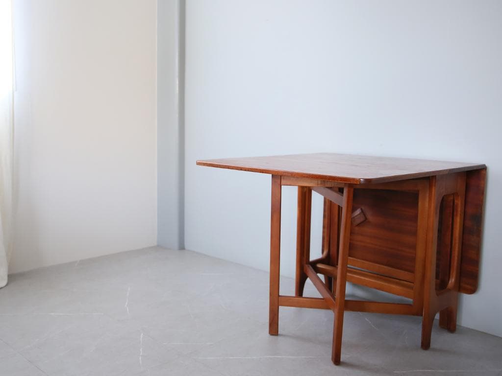 英国アンティーク木製ゲートレッグテーブル/ダイニング机バタフライ(91-73)