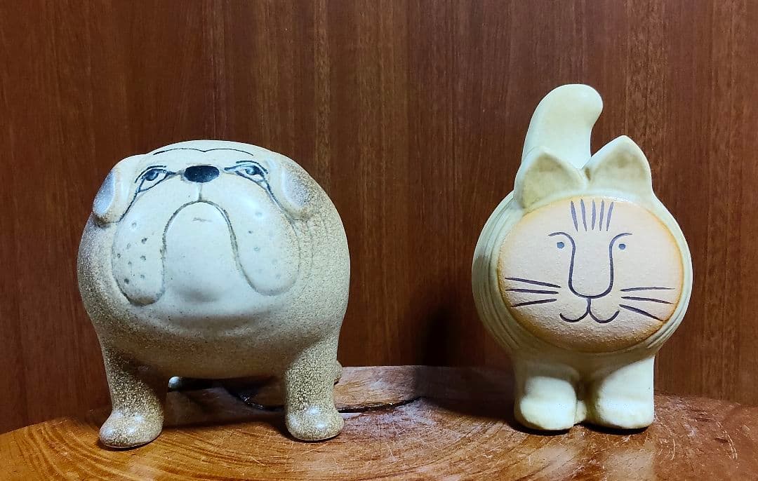 リサラーソン　ディエチキャット＆ケンネルブルドッグ　北欧　美品