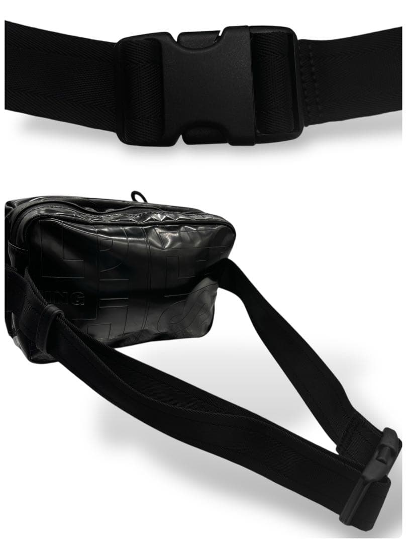 【美品】ディーゼル　ボディバッグ　ウエストポーチ　黒　ロゴ柄　男女兼用　斜め掛け