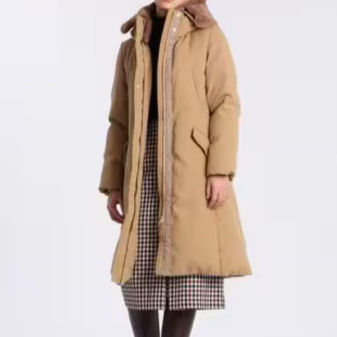 【新品未使用】イネド　小松マテーレ　ボリュームファーロングダウンコート