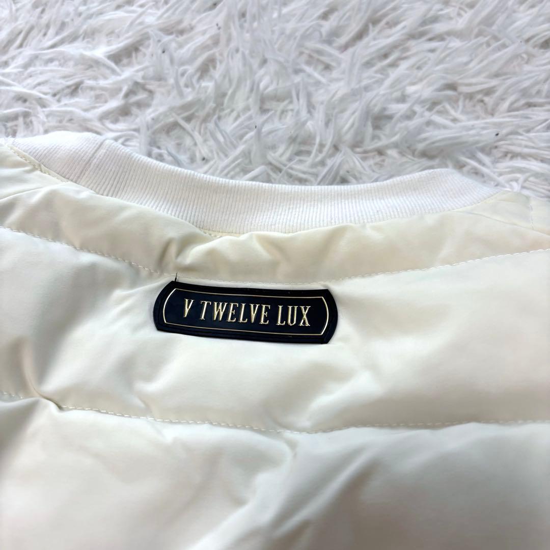 V12 ゴルフ スニード ダウン ブルゾン ホワイト 防風 蓄熱 ビックロゴ