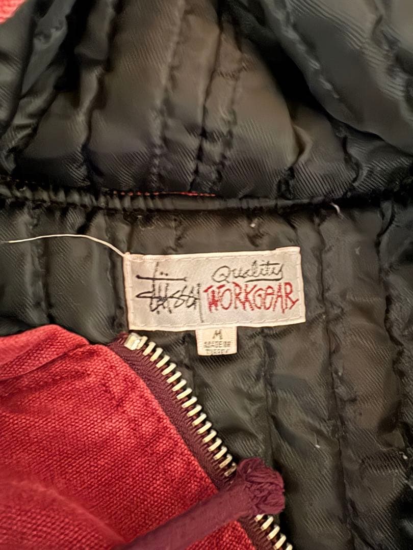 Mサイズ　stussy ストゥーシー　WORK JACKETワークジャケット　赤