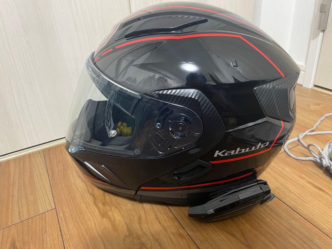 インカム付きKabuto フルフェイスヘルメット ブラック/シルバー