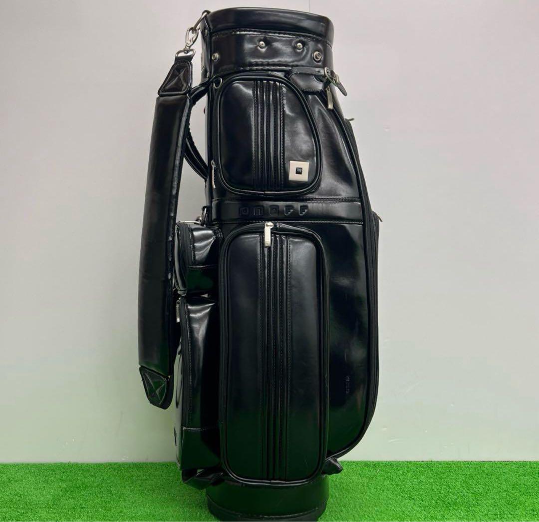 ONOFF キャディバッグ　エナメル　ブラック9インチ