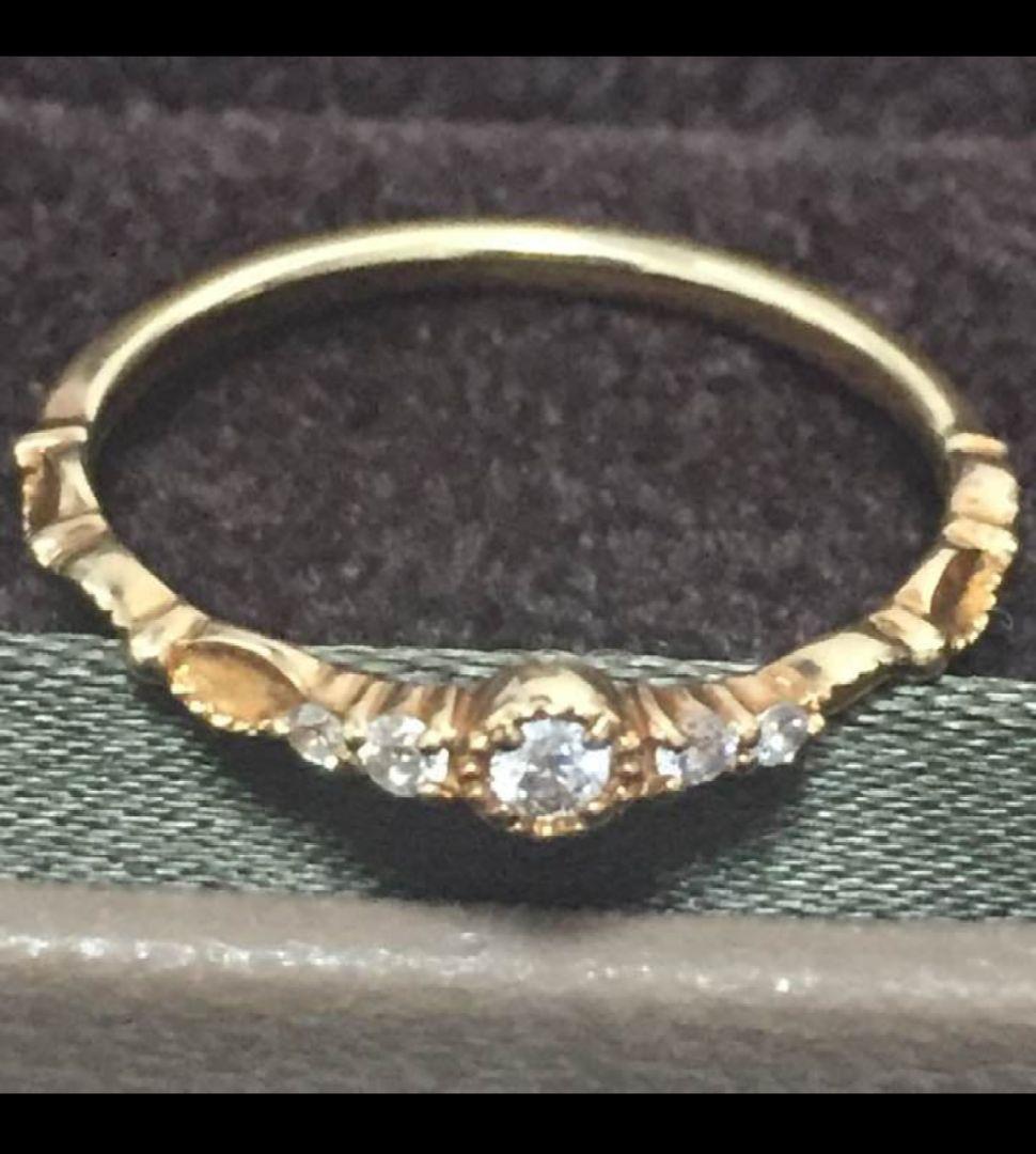 アガット K14 ダイヤモンドリング