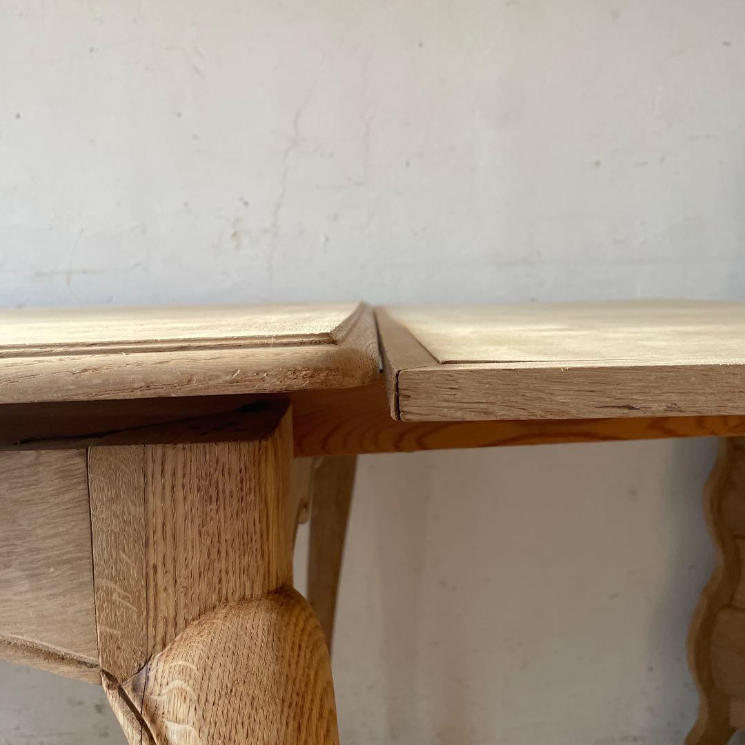 ビンテージ エクステンションダイニングテーブル 猫脚　剥離