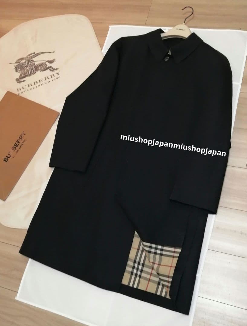 本物上質●L　BURBERRY　LONDON　ステンカラーコート　ライナー　黒