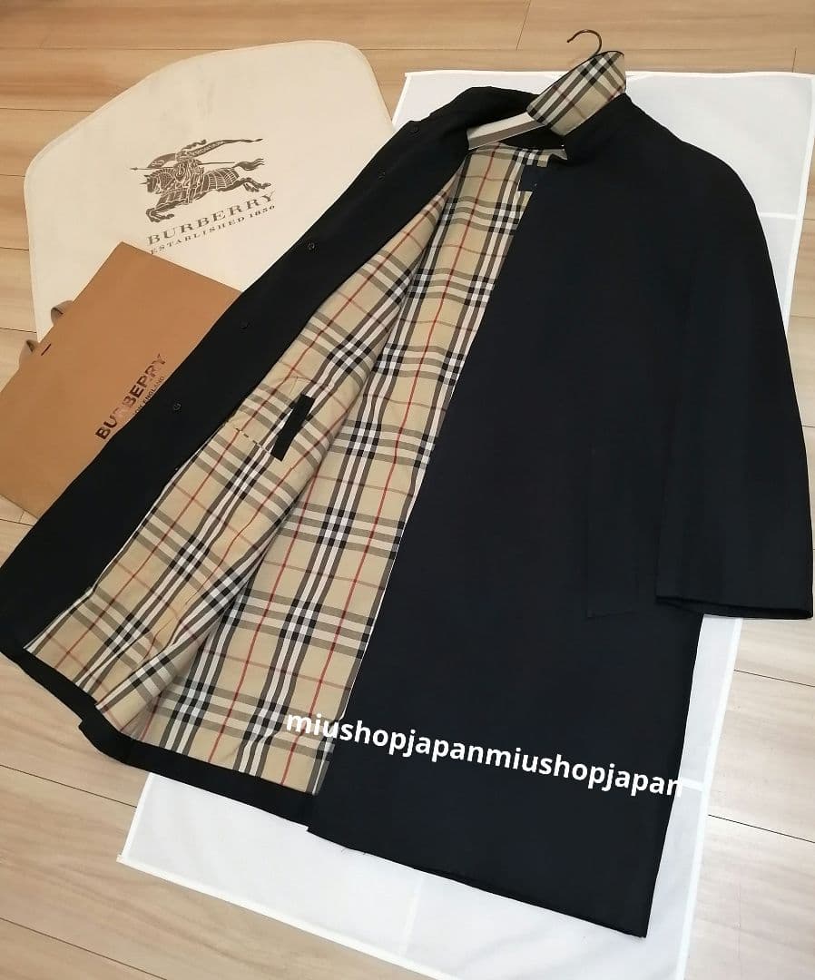 本物上質●L　BURBERRY　LONDON　ステンカラーコート　ライナー　黒