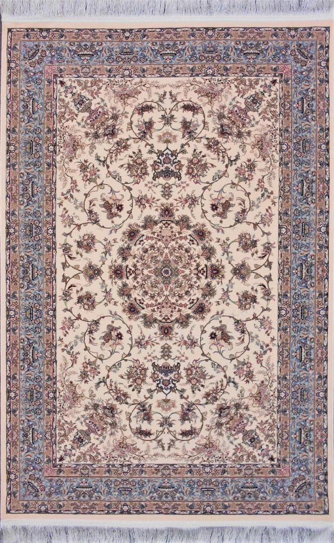 170万ノット！輝く、多色織絨毯！本場イラン産 150×225cm‐200901