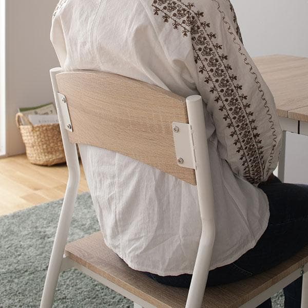 ダイニングセット5点 テーブル 幅110cm チェア 4脚 ナチュラル×ホワイト