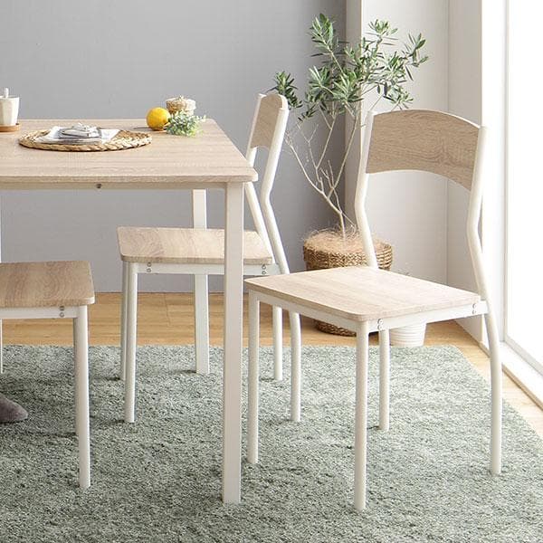 ダイニングセット5点 テーブル 幅110cm チェア 4脚 ナチュラル×ホワイト