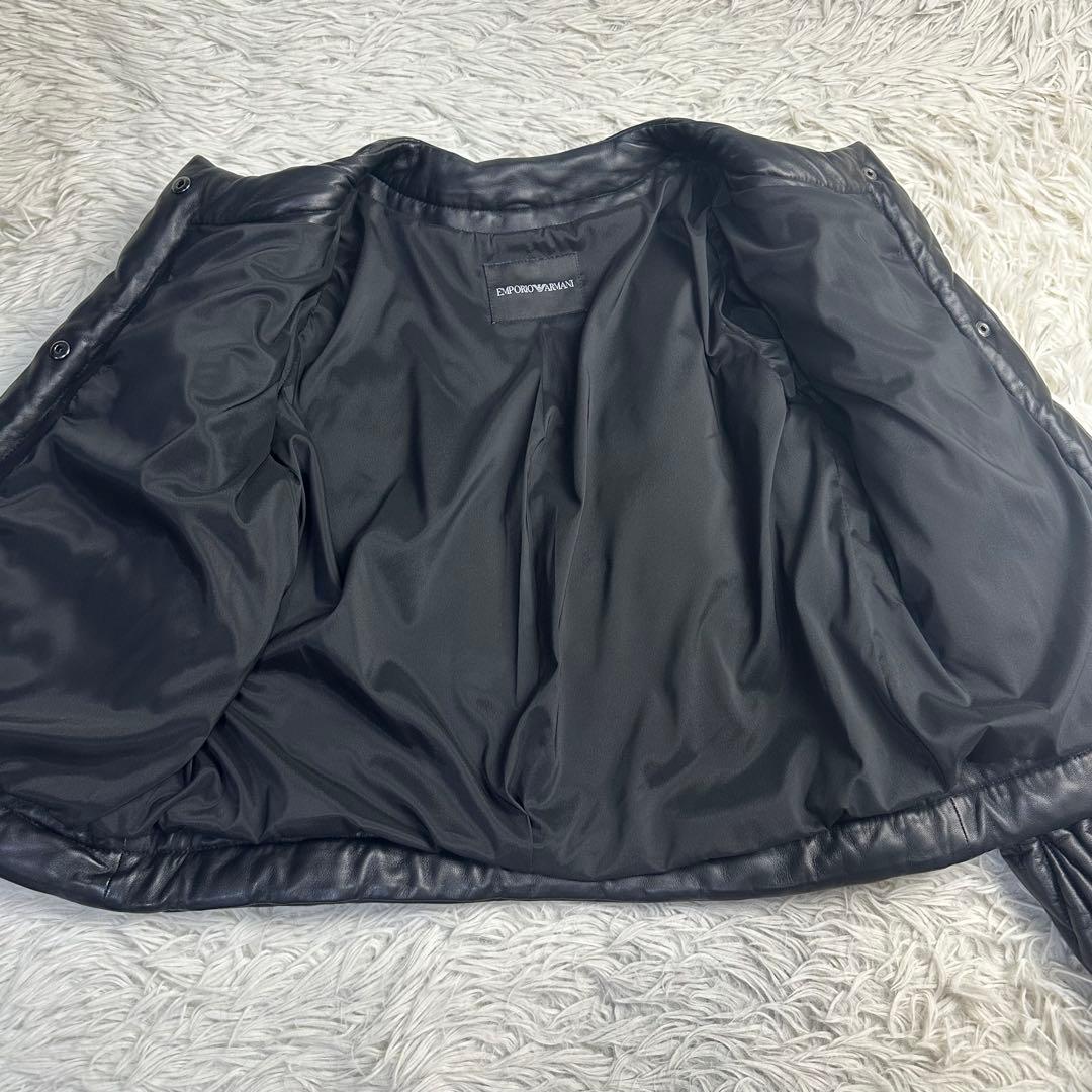 美品 EMPORIO ARMANI ブラックキルティングレザージャケットS~M