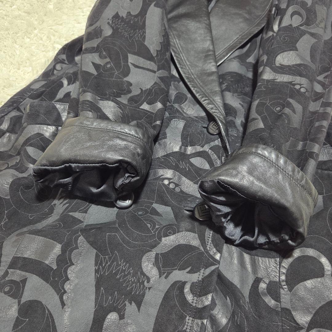 希少デザイン ピエールバルマン レザーコート 羊革 Free