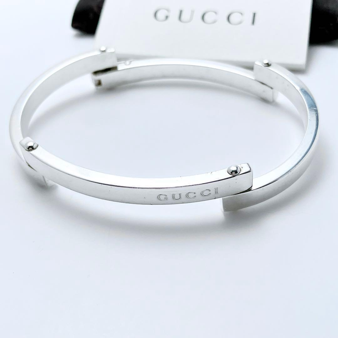希少 グッチ GUCCI 925 ブレスレット バングル シルバー 1182