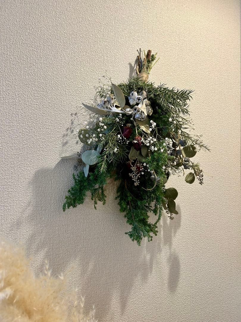 コニファー　スワッグ　冬　クリスマス　グリーン