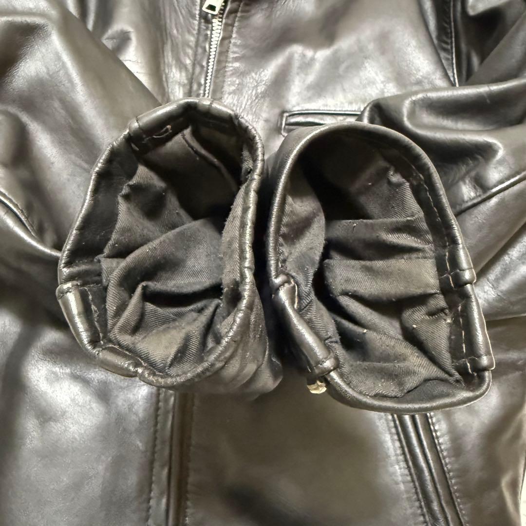 【希少サイズ42】SCHOTT レザーライダースジャケット　キルティング