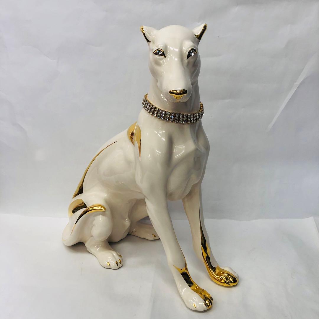 アウラ AHURA オブジェ　犬　ヨーロピアン　金彩　イタリアングレーハウンド