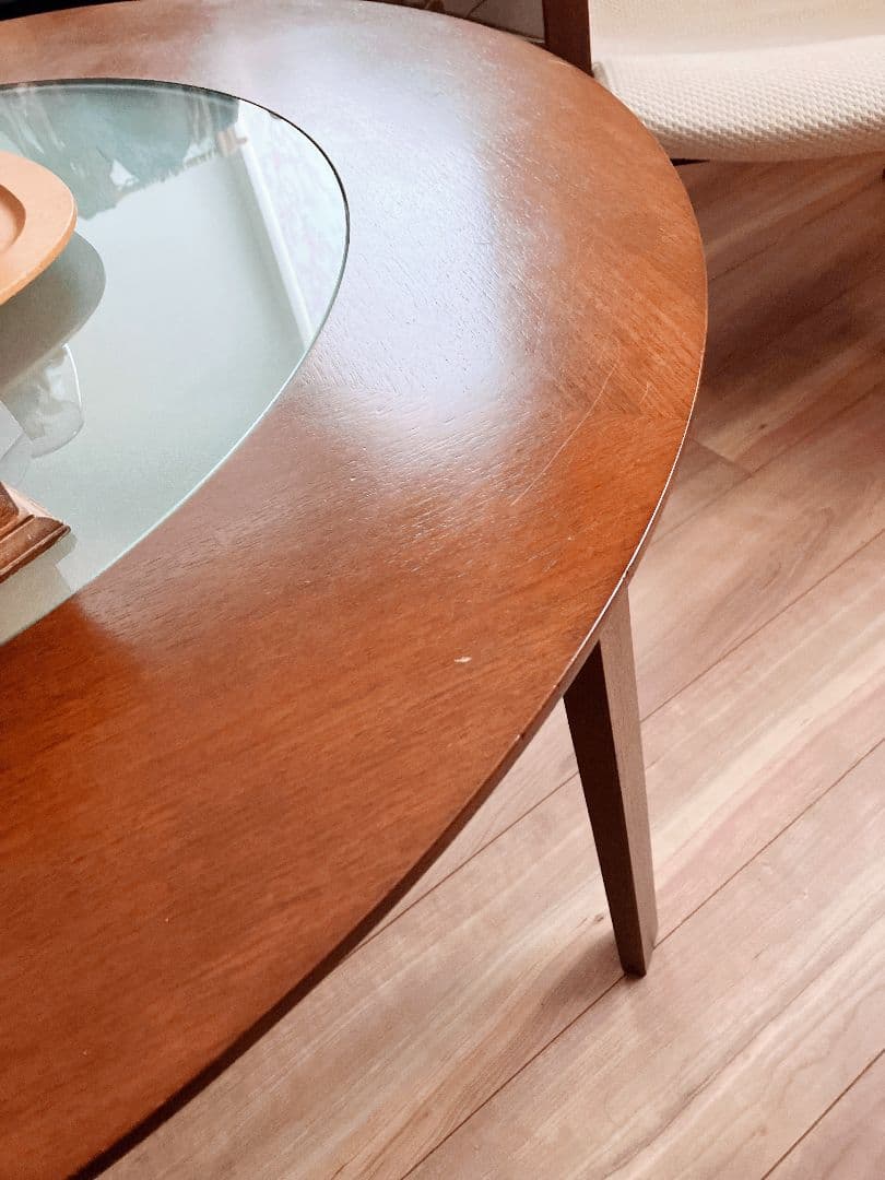 カンディハウス ライナス L ガラス 丸テーブル センターテーブル 旭川家具