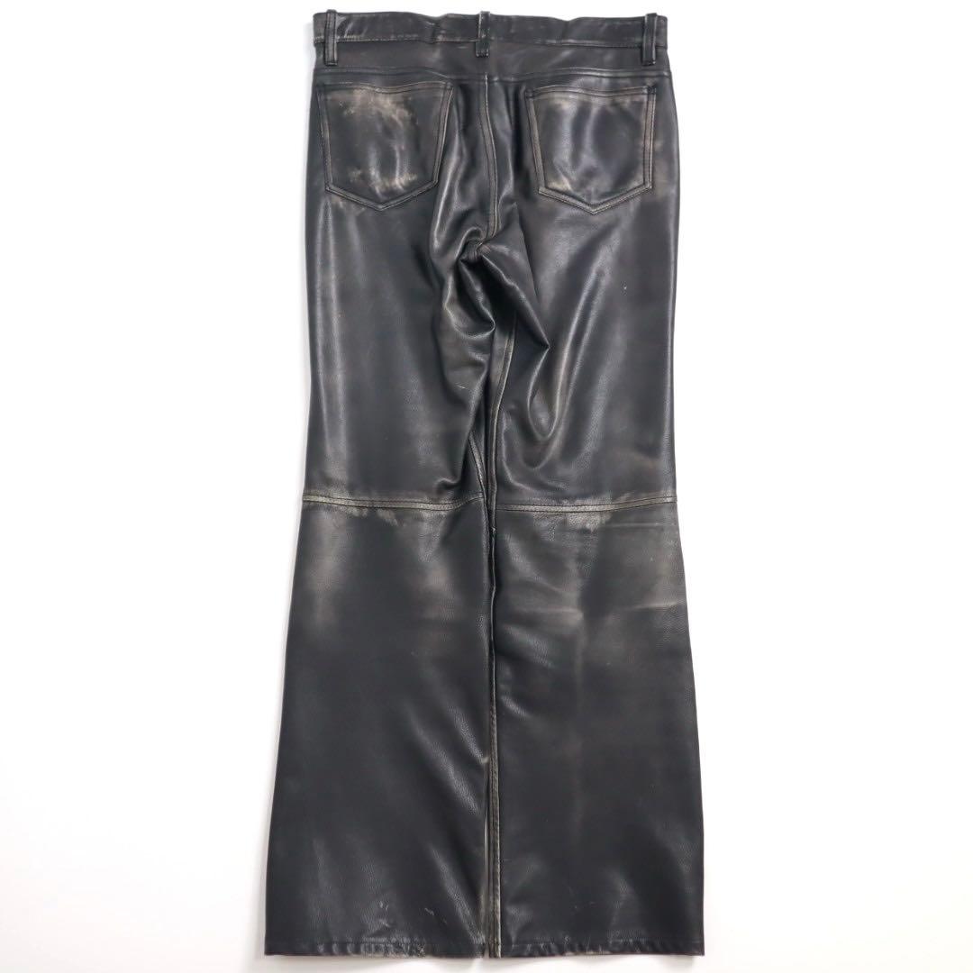 Vintage y2k archive 本革 レザー フレアパンツ