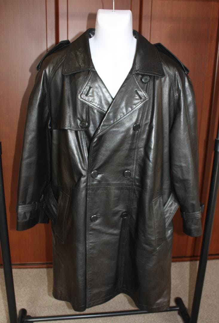 ★牛本革トレンチコート（日本製)