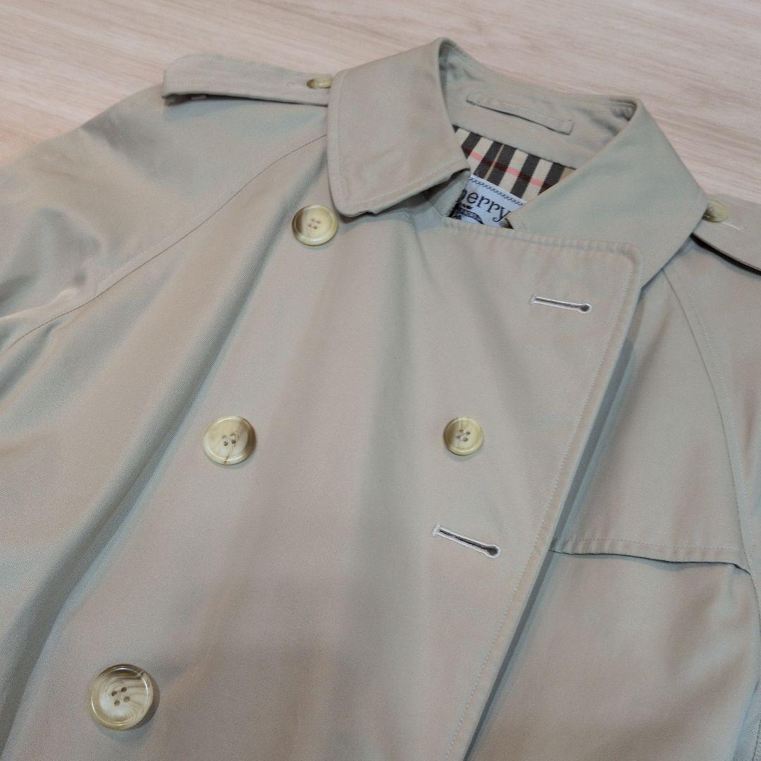 バーバリー　トレンチコート　ダブル　ノバチェック　ベージュ　レディースM.L相当