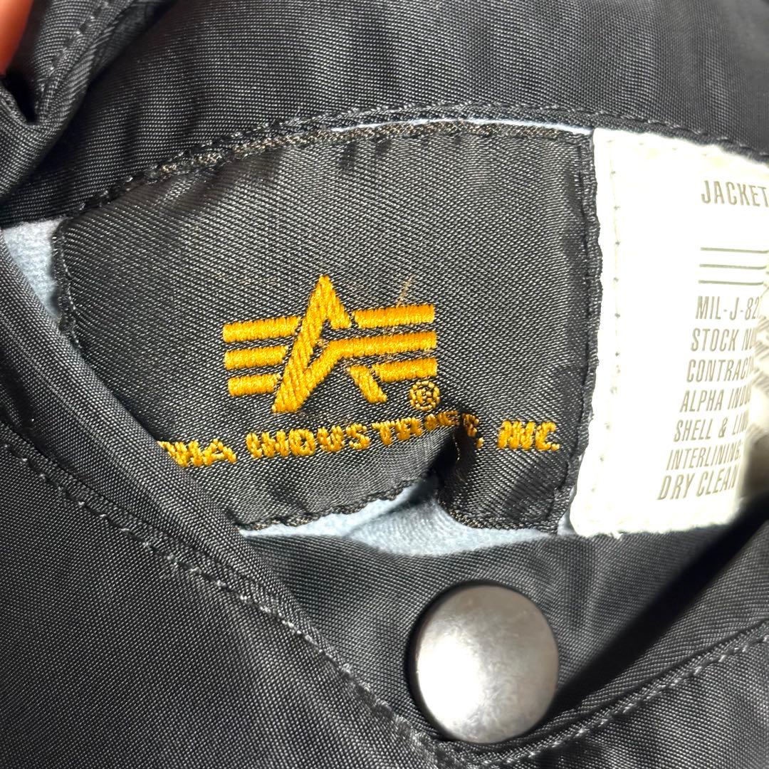 Alpha✨️美品MA-1 フライトジャケット リバーシブル 刺繍 黒 第5空軍