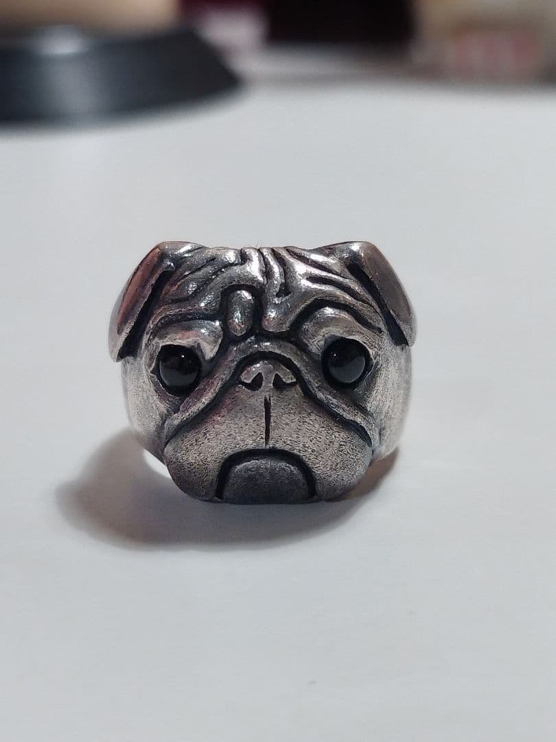 ハンドメイド パグ フレンチブルドッグ 犬シルバーリング指輪 silver925