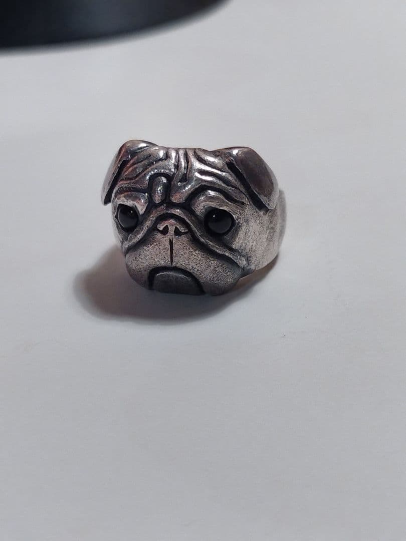 ハンドメイド パグ フレンチブルドッグ 犬シルバーリング指輪 silver925