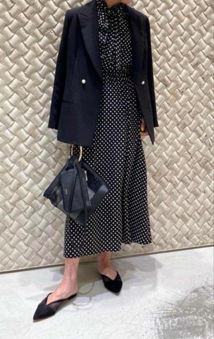 allureville ルルウィルビー デシンドットフリルボウタイワンピース