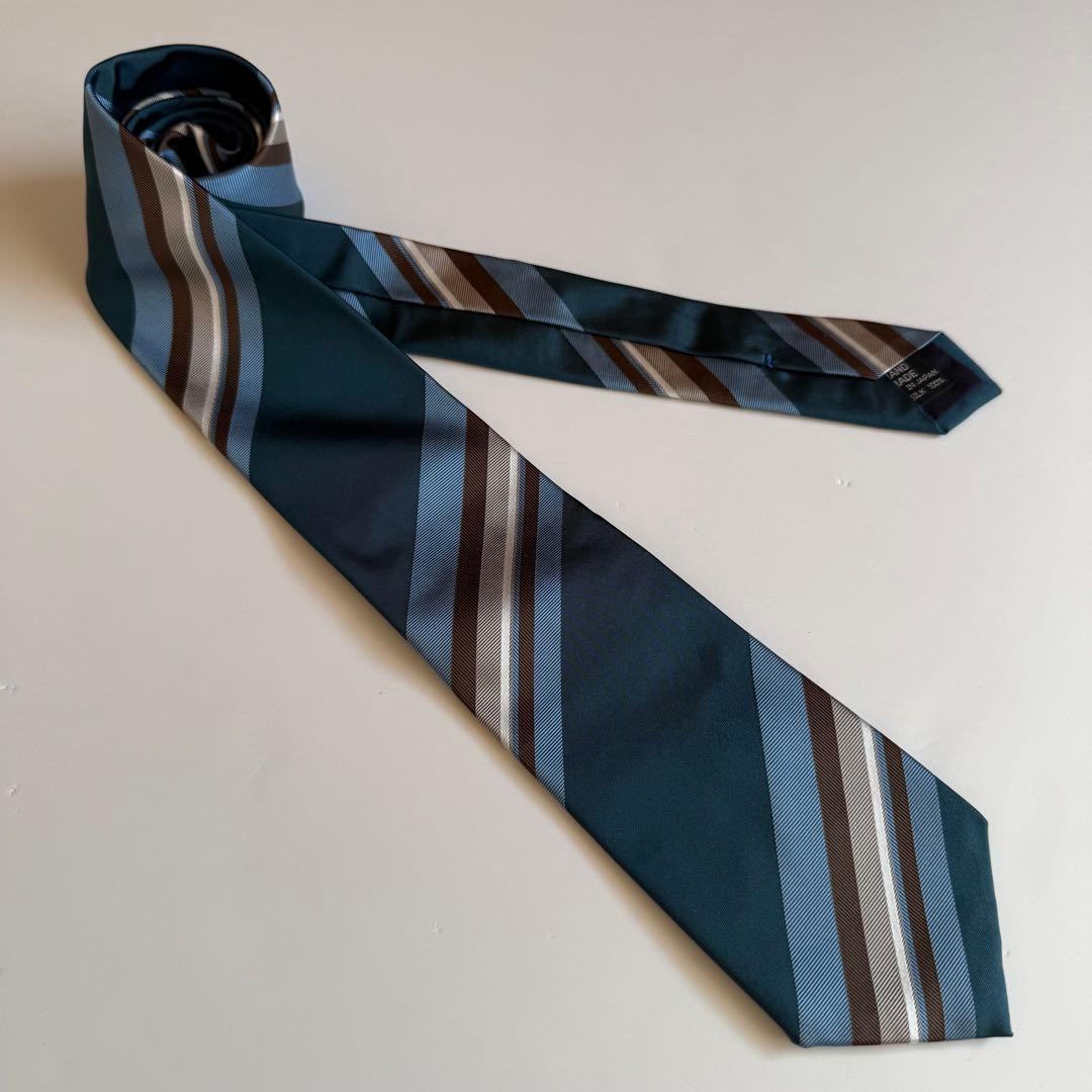 BEAMS F ビームスエフ レジメンタルシルクタイ ブルー ブラウン