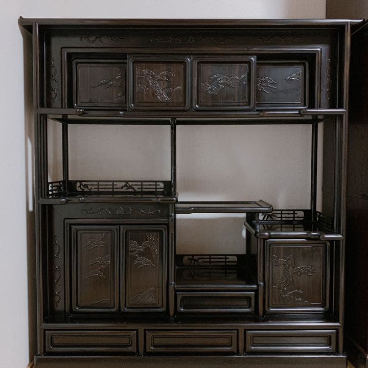 黒檀　飾り棚　レトロ　和室