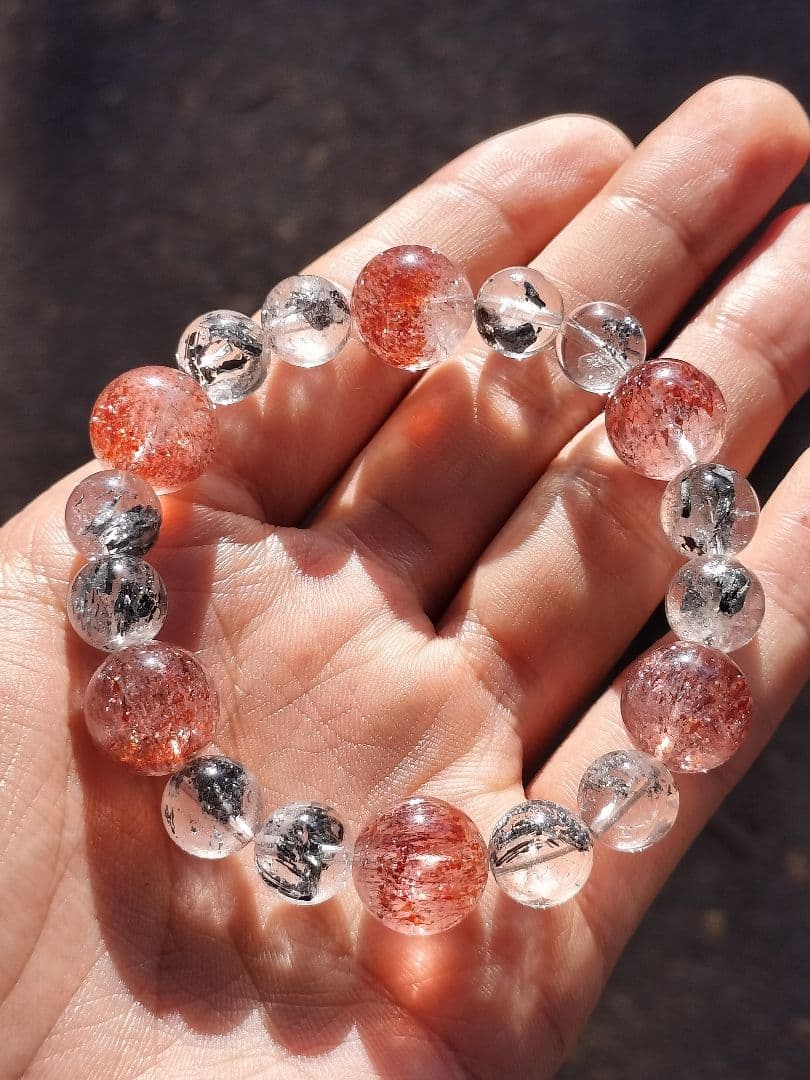 【大玉】スティブナイト×ファイアークォーツ　ブレスレット