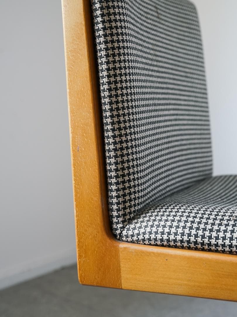 60-70's \"浜本工芸\" デスクチェア 千鳥格子 ミッドセンチュリー