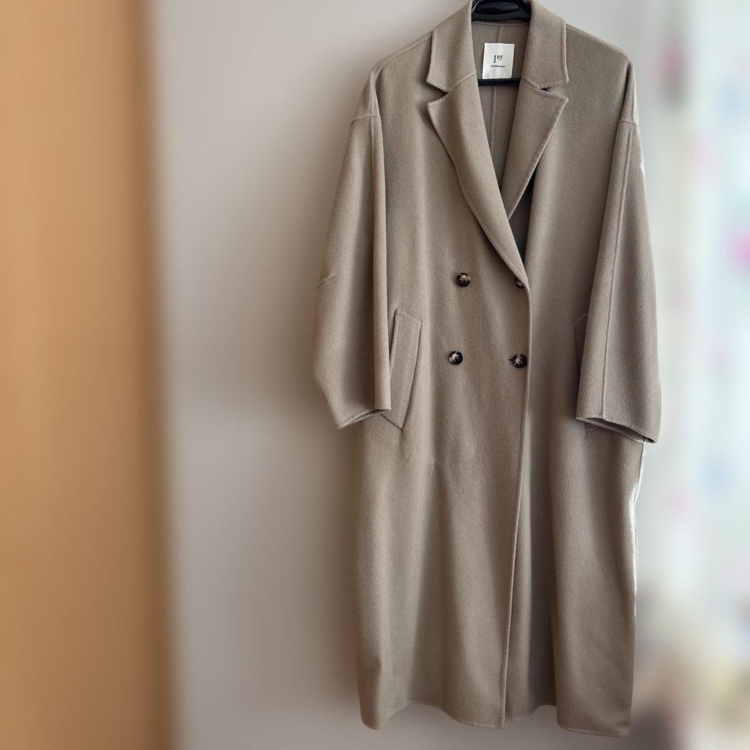 未使用品　ベージュ ダブルブレスト ロングコート