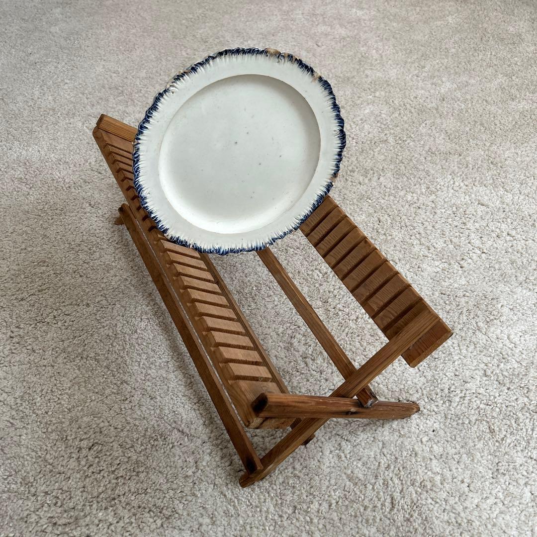 フレンチ アンティーク ディッシュスタンド 木 折りたたみ 皿 スタンド 北欧